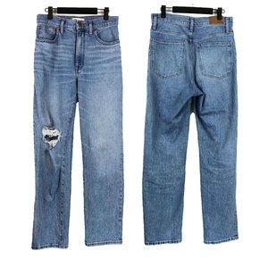 Madewell Perfect Vintage Jean Reinhart Wash Distressed Straight Leg 28